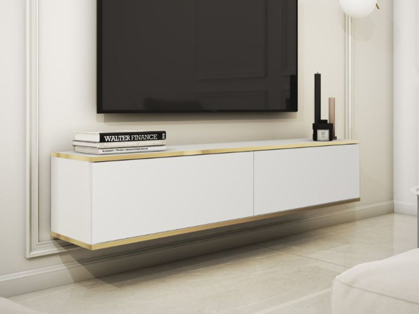 TV-Hangkast met deuren 135 cm Diolo Wit