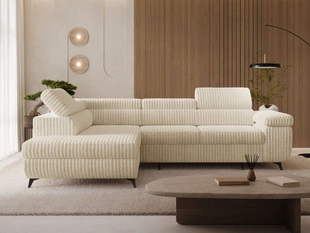 Hoekbank Links met Slaapfunctie en Opbergruimte Argon Beige