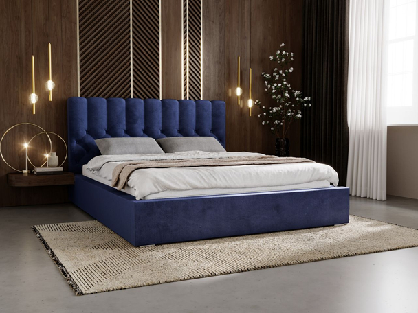 Bed met Opbergruimte en lattenbodem 180x200 Roma Donkerblauw