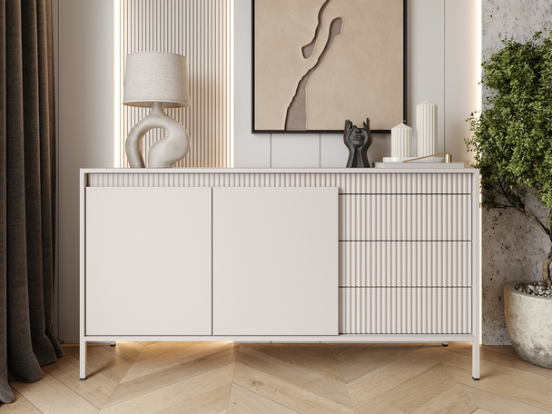 Dressoir met Deuren en Lades 153 cm Sorano Beige