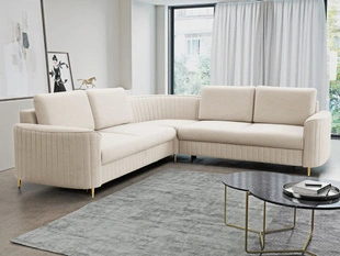 Hoekbank Links met Slaapfunctie en Opbergruimte Limon Beige