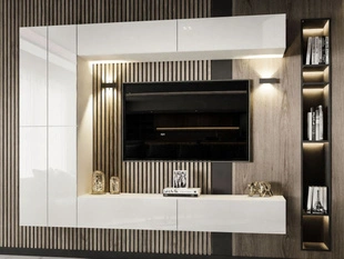 Hangend wandmeubel voor de woonkamer Sorelle Wit glans