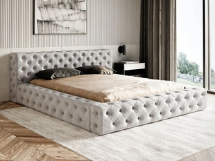 Bed met Opbergruimte en lattenbodem 180x200 cm Palini Lichtgrijs