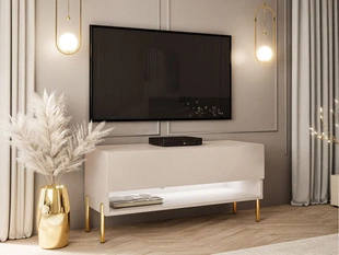 Tv-meubel 90 cm op rechte poten met ledverlichting Aurelie Kashmir mat