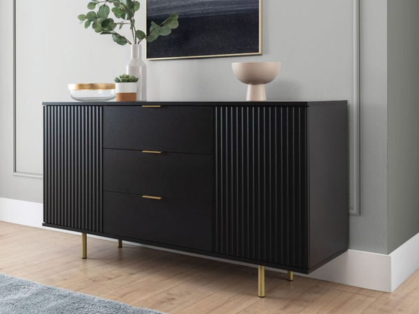 Dressoir met Deuren en Lades Ankara Zwart