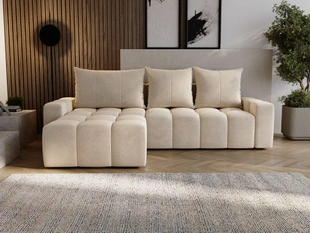 Universele Hoekbank met Slaapfunctie en Opbergruimte Bresso Beige