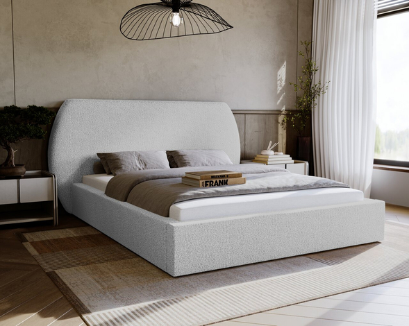 Bed met Opbergruimte en lattenbodem 140x200 Blossom Lichtgrijs