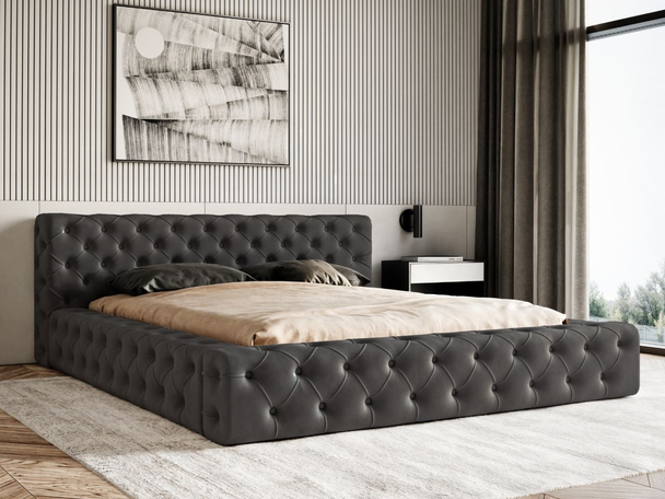 Bed met Opbergruimte en lattenbodem 180x200 cm Palini Zwart