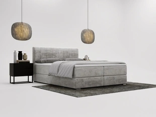 Boxspring met Opbergruimte 140x200 Forte Lichtgrijs