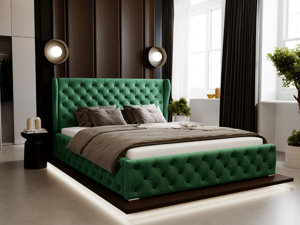 Tweepersoonsbed met Opbergruimte en lattenbodem 160x200 Kingston Donkergroen