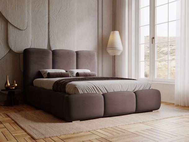 Tweepersoonsbed met Opbergruimte en lattenbodem 140x200 Bubble Bruin