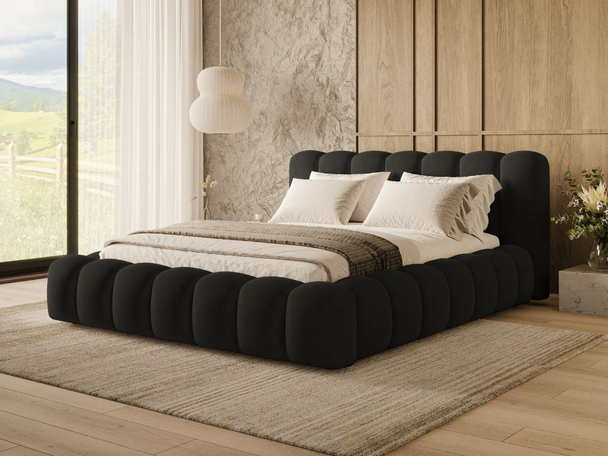 Bed met Opbergruimte en lattenbodem 180x200 Averia Schwarz