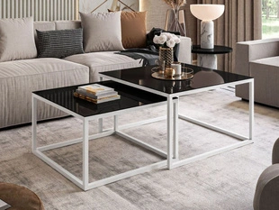 Salontafel Set 2-delig Asumi Zwart 35x41