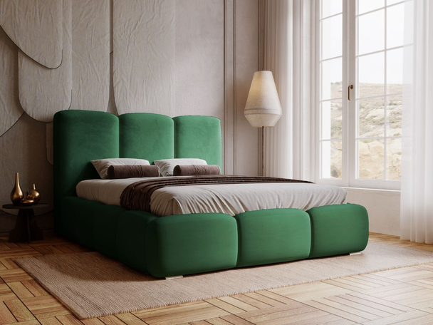 Tweepersoonsbed met Opbergruimte en lattenbodem 160x200 Bubble Groen