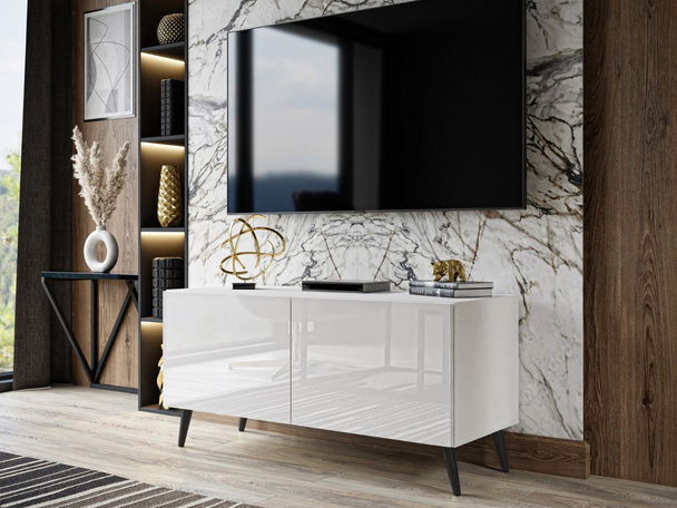 TV-meubel 100 cm met deuren Noaé Wit glans