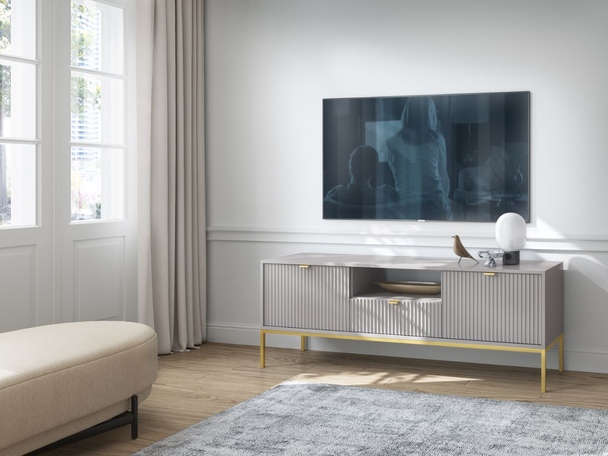 TV-Meubel met deuren en lade Amber Grijs