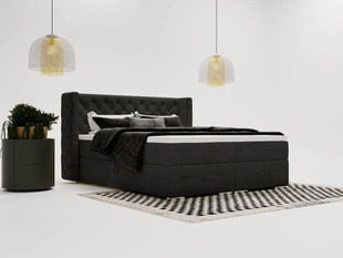 Boxspring met Opbergruimte 160x200 Lion Zwart