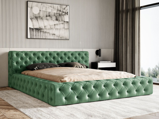 Bed met Opbergruimte en lattenbodem 160x200 cm Palini Groen