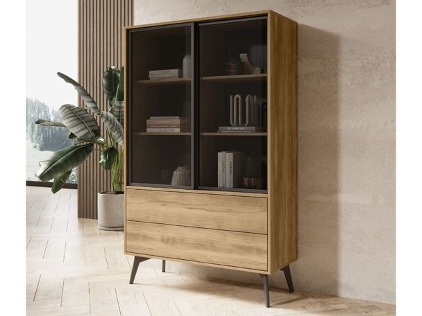 Buffetkast met glas Soil Barokkeik
