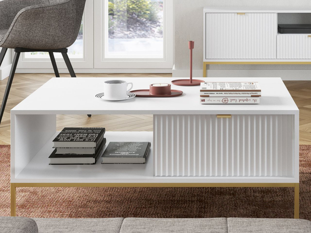 Salontafel met lade Amber Wit