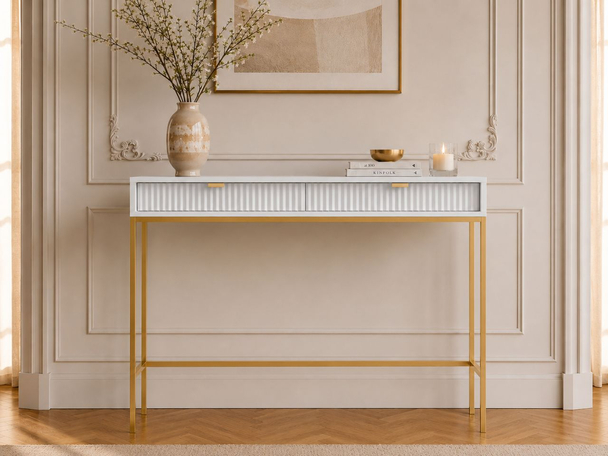 Kaptafel met lades Amber Wit