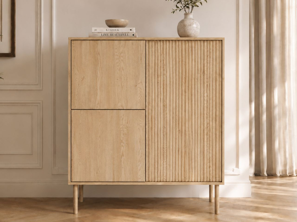 Hoge dressoir met drie deuren Gradimento Bruin