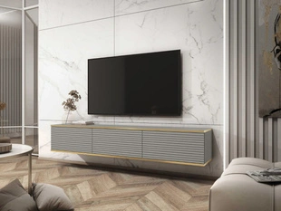 TV-Hangkast met gegroefde deuren 175 cm Diolo Grijs