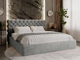 Bed met Opbergruimte en lattenbodem 200x200 Apollo Grijs