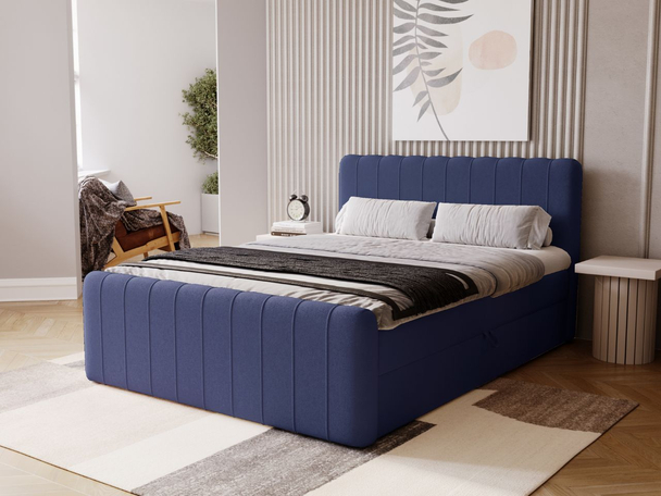 Boxspring met Opbergruimte 180x200 Osteno Donkerblauw