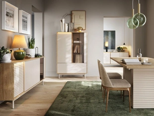 Meubelset met LED-verlichting voor woonkamer Rapallo Kashmir, Geolied Eiken