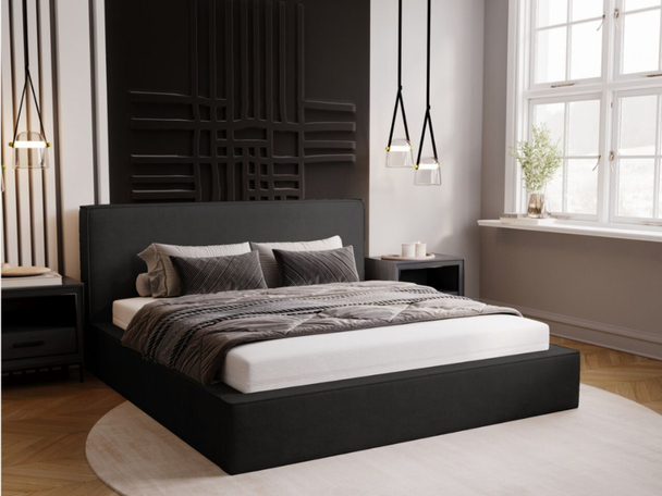 Bed met Opbergruimte en lattenbodem 180x200 Monaco Donkergrijs