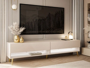 TV-meubel 180 cm voor de woonkamer met ledverlichting Aurelie Kashmir mat