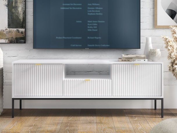 TV-Meubel met deuren en lade Amber Wit