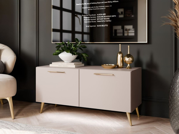 TV-meubel 100 cm met deuren en ledverlichting Noaé Kashmir