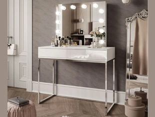 Kaptafel met spiegel Brisa Wit glans