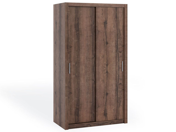 Tweedeurs kledingkast met schuifdeuren 120 cm Bino Donkerbruin