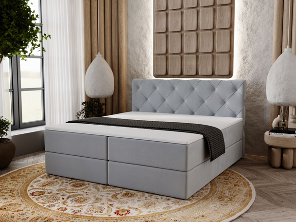Boxspring met Opbergruimte 120x200 Napoli Grijs