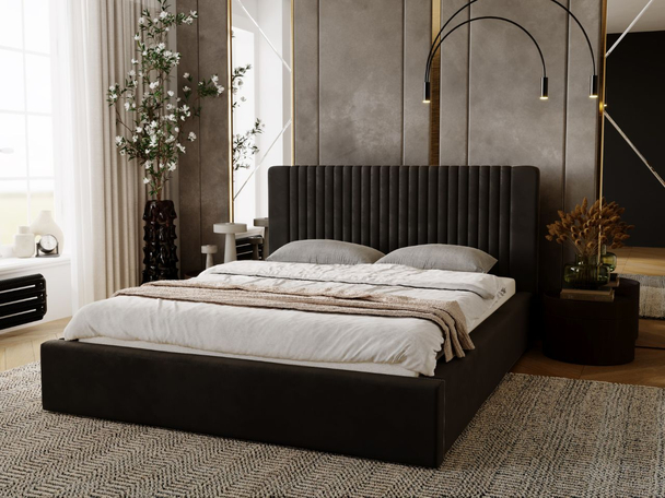 Tweepersoonsbed met Opbergruimte en lattenbodem 160x200 Malmo Bruin