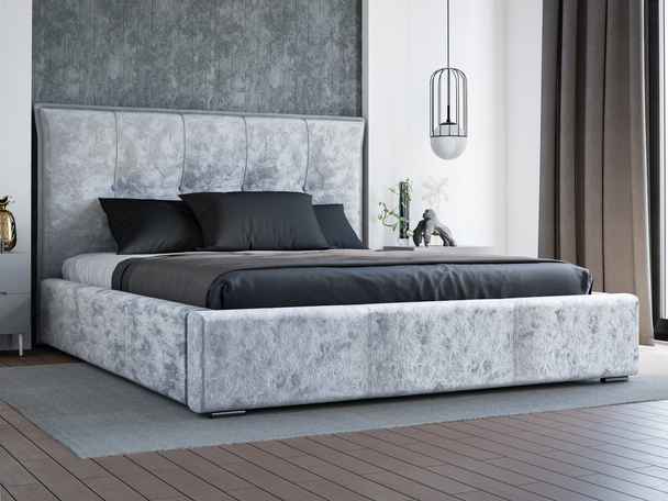 Bed met Opbergruimte en lattenbodem 120x200 Valencia Lichtgrijs