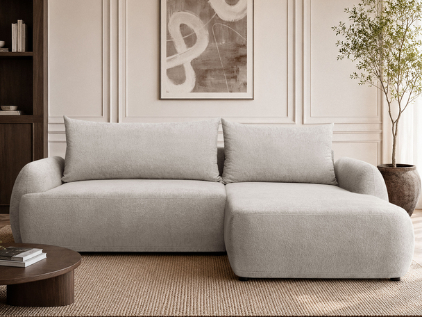 Hoekbank met Slaapfunctie en Opbergruimte Levio Beige