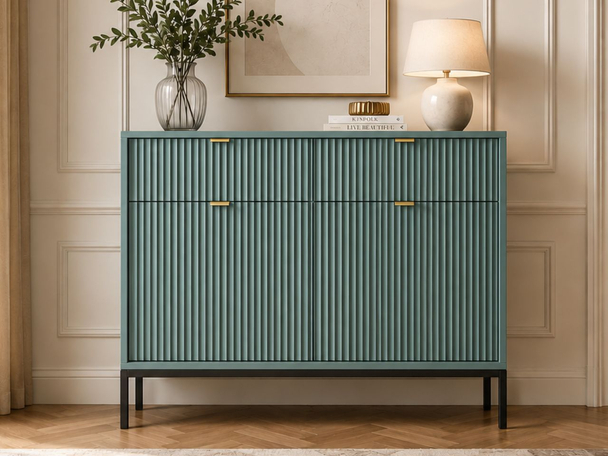 Dressoir met deuren en lades Amber Groen