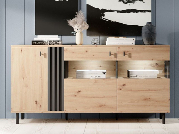 Dressoir met Deuren Malone Eik Artisan, Anthracite