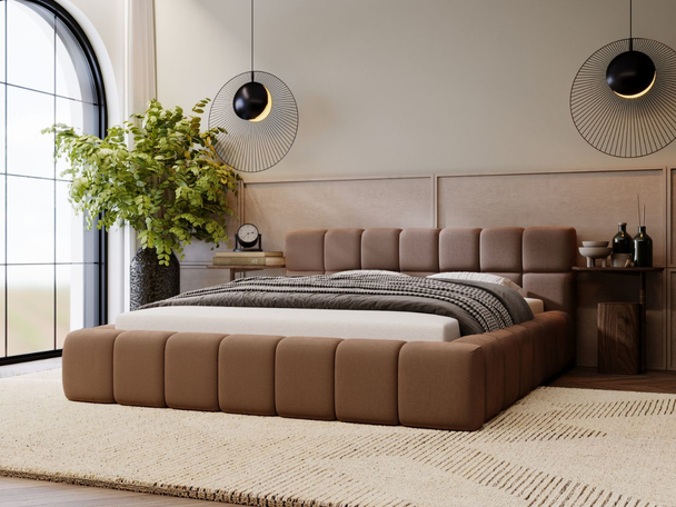 Tweepersoonsbed met Opbergruimte en lattenbodem 160x200 Alicante Bruin