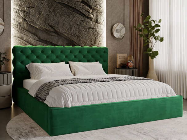Bed met Opbergruimte en lattenbodem 140x200 Apollo Groen