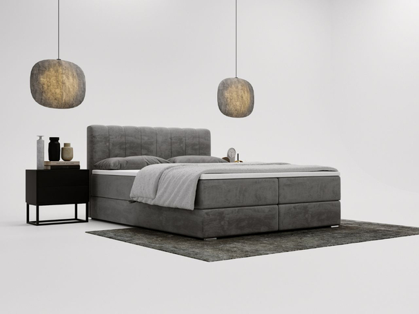 Boxspring met Opbergruimte 180x200 Forte Grijs
