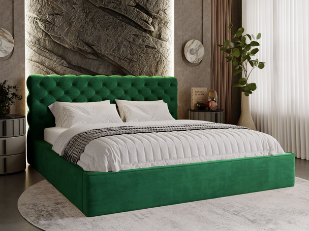 Bed met Opbergruimte en lattenbodem 120x200 Apollo Groen