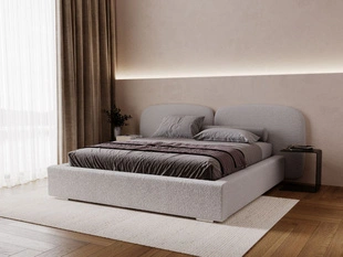 Bed met Opbergruimte en lattenbodem 200x200 Palermo Lichtgrijs