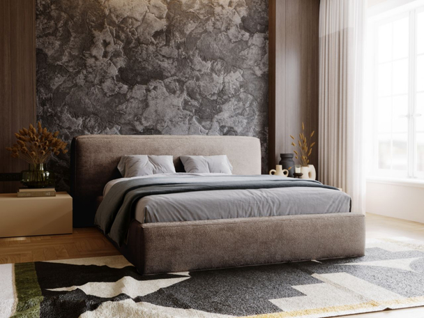 Bed met Opbergruimte en lattenbodem 120x200 cm Monza Bruin