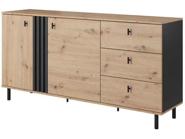Dressoir met Deuren en Lades Eik Artisan, Anthracite