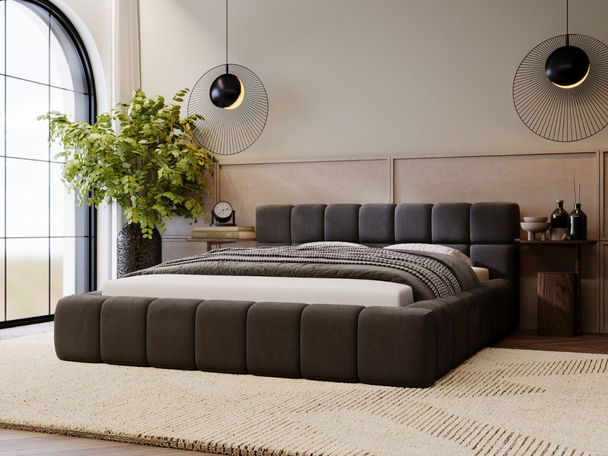 Tweepersoonsbed met Opbergruimte en lattenbodem 120x200 Alicante Anthracite